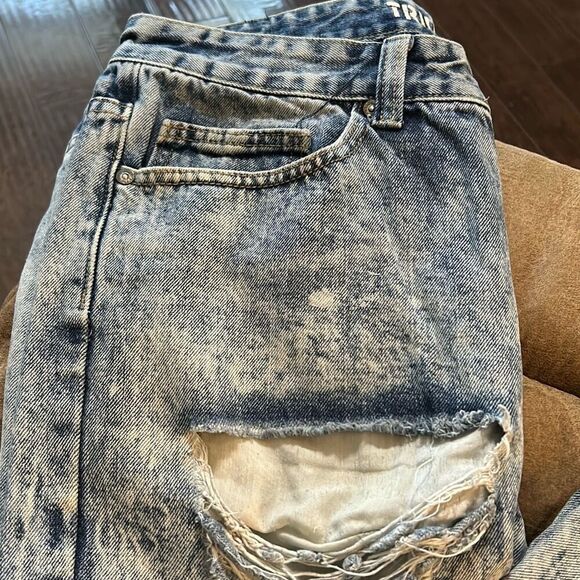 Trillnation Destroyed Mens Jeans 36x30” Acid Washed Ripped Jeans. - Picture 5 of 8